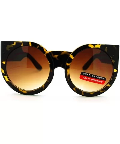 Womens Runway Fashion Comic Circle Lens Cat Eye Sunglasses - Tortoise - CK11JZY5XVP $11.74 Cat Eye