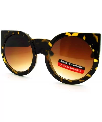 Womens Runway Fashion Comic Circle Lens Cat Eye Sunglasses - Tortoise - CK11JZY5XVP $11.74 Cat Eye