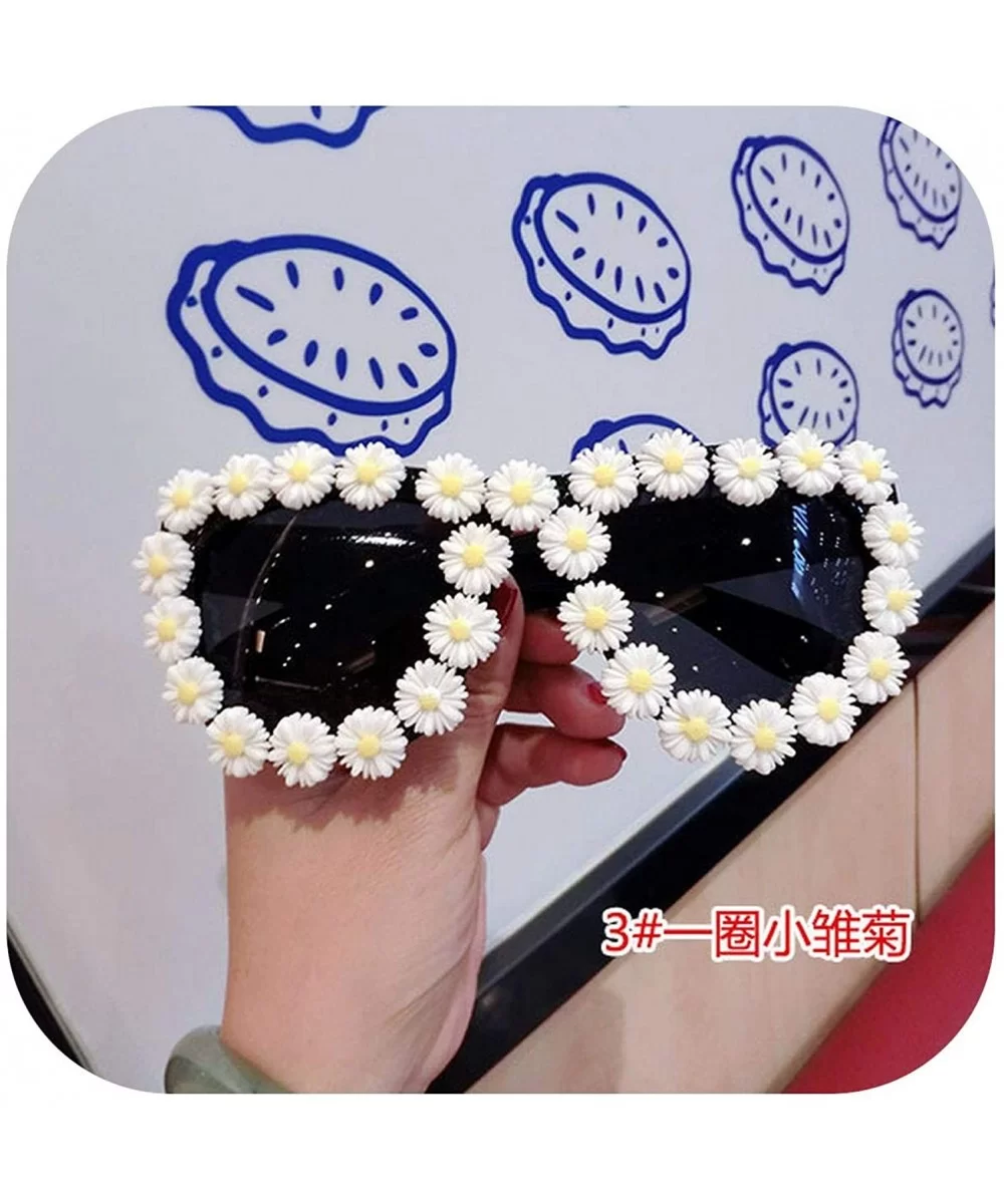 18 Design Summer Sunglasses Women Sweet Flower Rhinestone Round Sun Glasses Vintage Retro Beach Ladies Shades - CE198A5EUIH $...