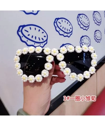 18 Design Summer Sunglasses Women Sweet Flower Rhinestone Round Sun Glasses Vintage Retro Beach Ladies Shades - CE198A5EUIH $...