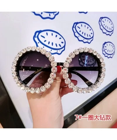 18 Design Summer Sunglasses Women Sweet Flower Rhinestone Round Sun Glasses Vintage Retro Beach Ladies Shades - CE198A5EUIH $...