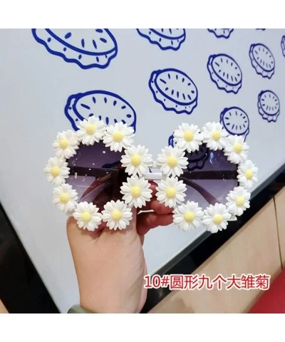 18 Design Summer Sunglasses Women Sweet Flower Rhinestone Round Sun Glasses Vintage Retro Beach Ladies Shades - CE198A5EUIH $...