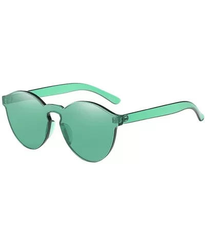 Women Fashion Cat Eye Shades Sunglasses Integrated UV Candy Colored Glasses Green - CS18O3MH5UW $11.02 Cat Eye