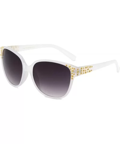 Classic Studs Sunglasses - White - CR196XGAWHU $19.91 Butterfly