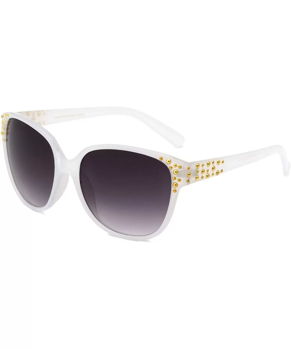 Classic Studs Sunglasses - White - CR196XGAWHU $19.91 Butterfly