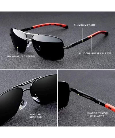 Genuine quality sunglasses fashion for men polarized and UV400 - Gun/Grey - CB18EXG5WHC $37.68 Aviator