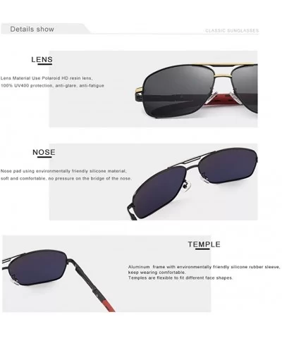 Genuine quality sunglasses fashion for men polarized and UV400 - Gun/Grey - CB18EXG5WHC $37.68 Aviator