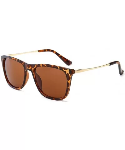 Men Women Fashion Classic Square Frame Anti UV Sunglasses - Tea Frame Tea Lens - C818WTGH90D $13.70 Square