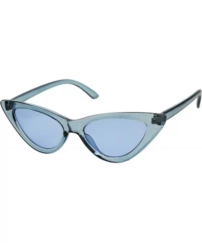 Women's Retro Exaggerated Candy Color Tint Translucent Cat Eye Sunglasses - Blue - CF18CA4GEG4 $12.71 Goggle