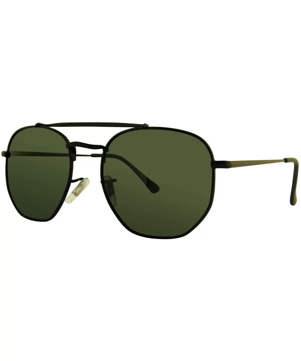 polarized aviator sunglasses retro men and women sunglasses - Blackframe-green Lense - C618YY5YKX7 $23.18 Oval