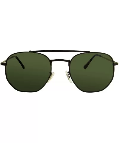 polarized aviator sunglasses retro men and women sunglasses - Blackframe-green Lense - C618YY5YKX7 $23.18 Oval