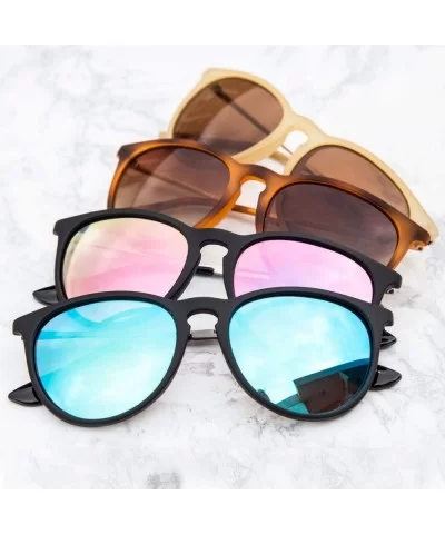 Women's Polarized Sunglasses - Round Retro Mirrored Sunglasses Colors - CW1822YT37U $13.62 Sport