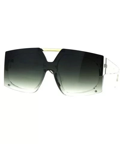 Super Oversized Sunglasses Womens Dramatic Futuristic Fashion Shades - Clear (Green Smoke) - CZ189IK59GG $15.70 Oversized