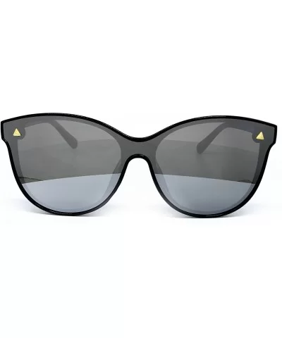 7123-1 Oversize Wraparound Semi-Rimless Shield Lens Sunglasses - Silver - CN18QGSSLKK $20.51 Rimless