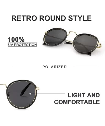 Oversized Round Sunglasses Women and Men Polarized Lens for Shopping/Driving/Hiking - CZ18SO4INRR $22.49 Round