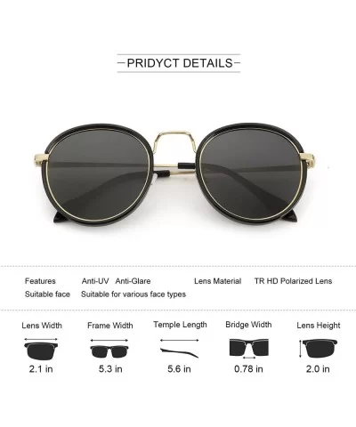 Oversized Round Sunglasses Women and Men Polarized Lens for Shopping/Driving/Hiking - CZ18SO4INRR $22.49 Round