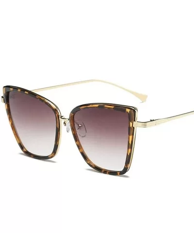 Metal Frame Cat Eye Women Sunglasses Female Sunglasses Famous Brand Blue - Tea - C118XE003CZ $12.38 Aviator