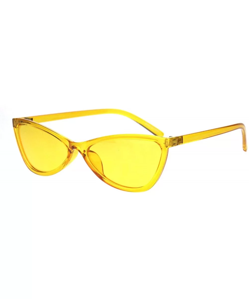 Womens Wide Butterfly Cateye Sunglasses Unique Stylish Shades UV 400 - Yellow (Yellow) - C418S8SSYRX $15.05 Butterfly