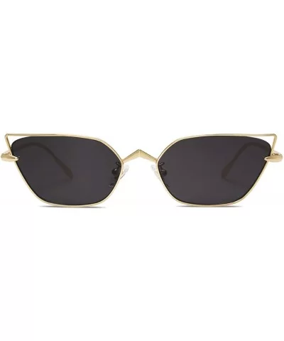 Small Cateye Sunglasses Fox Idea Designer Sunnies FIRE SJ1127 - C1 Gold Frame/Grey Lens - CG193XX8GA0 $21.83 Cat Eye