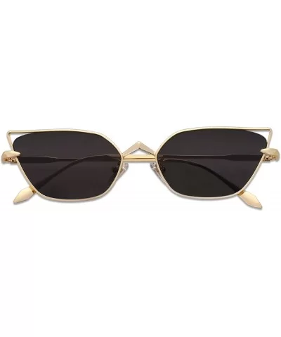 Small Cateye Sunglasses Fox Idea Designer Sunnies FIRE SJ1127 - C1 Gold Frame/Grey Lens - CG193XX8GA0 $21.83 Cat Eye