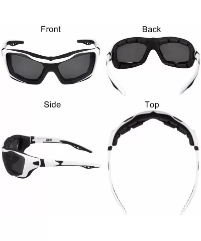 Polarized Riding Sunglasses Extreme Sports Wrap Motorcycle Glasses - White - CM17YQ0M72M $37.04 Wrap