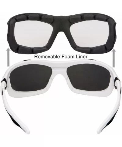 Polarized Riding Sunglasses Extreme Sports Wrap Motorcycle Glasses - White - CM17YQ0M72M $37.04 Wrap