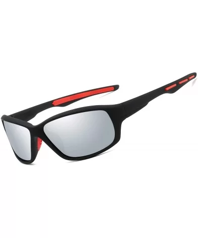 Men Sport Sunglasses Polarized Women UV 400 Protection 65MM Baseball Fashion Style Driving - Black White - C7193I2AUEU $22.23...