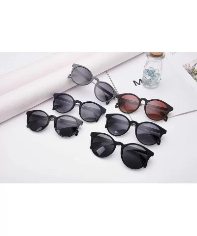 Polarized Retro Classic Trendy Stylish Sunglasses for Men Women - Round Navy Frame/Grey Gradient Lens / 205g - C218RRQ0863 $1...