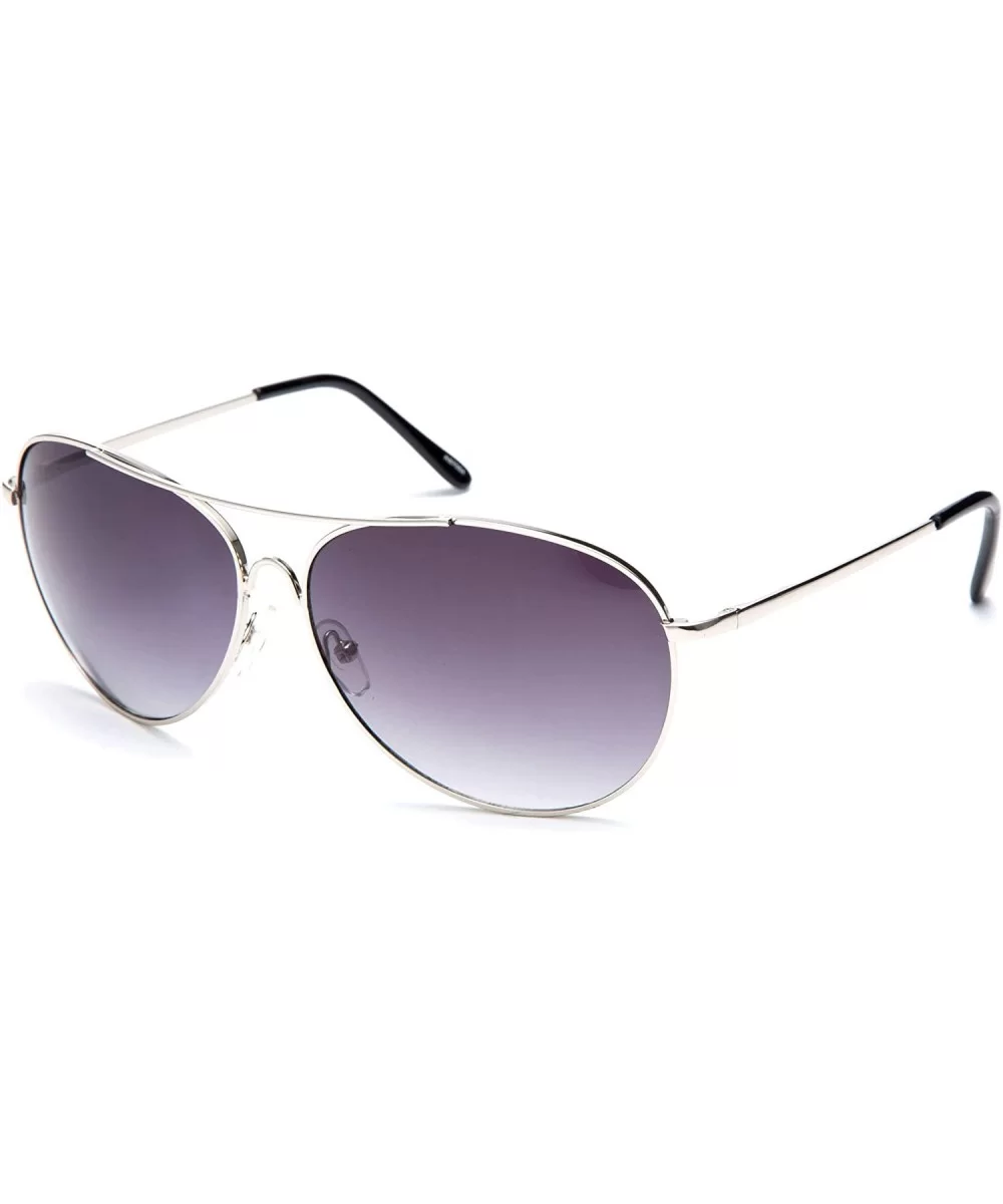 "Atonika" Metal Classic Spring Hinge Vintage Aviator Sunglasses - Silver - CD12NYCPFGT $12.93 Aviator