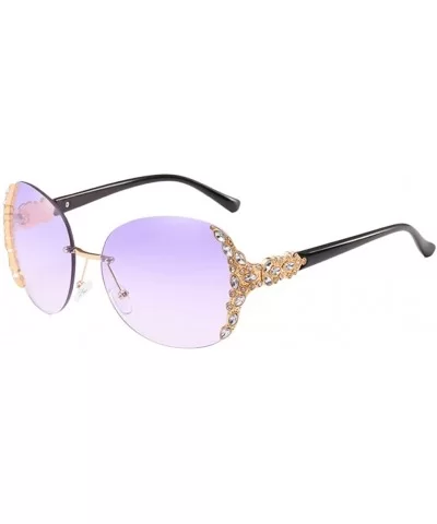 Special Womens Oversized Sunglasses Ladies Rimless for Driving Traveling - Purple - C318DMOU7L6 $20.39 Rimless