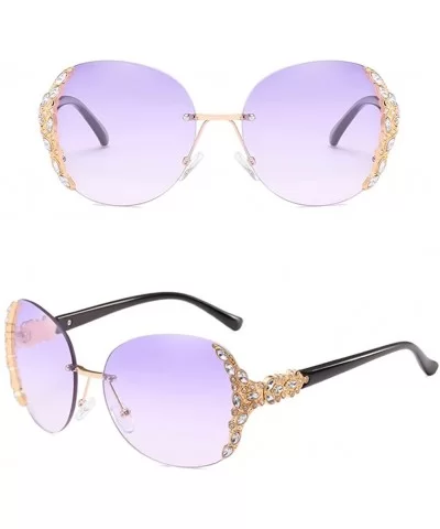 Special Womens Oversized Sunglasses Ladies Rimless for Driving Traveling - Purple - C318DMOU7L6 $20.39 Rimless