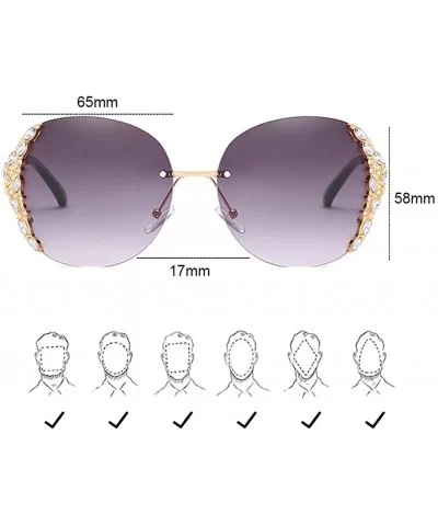 Special Womens Oversized Sunglasses Ladies Rimless for Driving Traveling - Purple - C318DMOU7L6 $20.39 Rimless