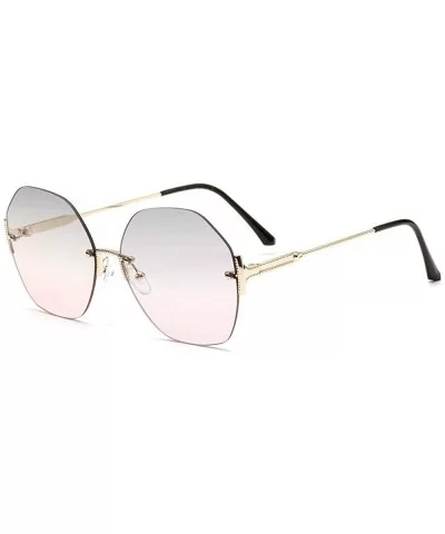 Fashion Frameless Polygonal Round Sunglasses Women Retro Glasses Female Diamond Cutting Edges Sunglasses - CY192AZY42E $17.56...