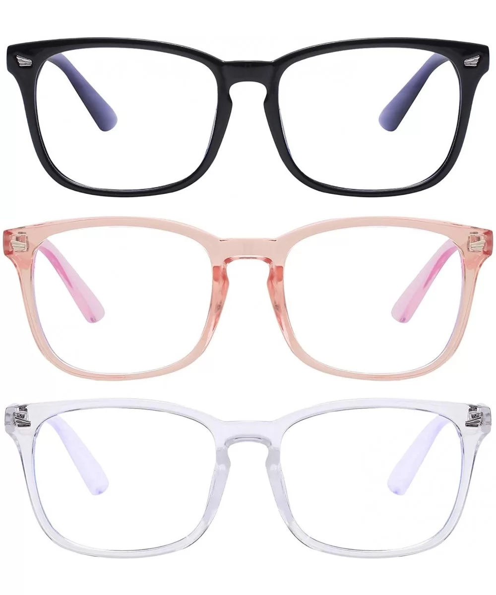 Various Blocking Glasses Eyeglasses Computer - Black-white-pink - C91992MCKWT $24.18 Aviator