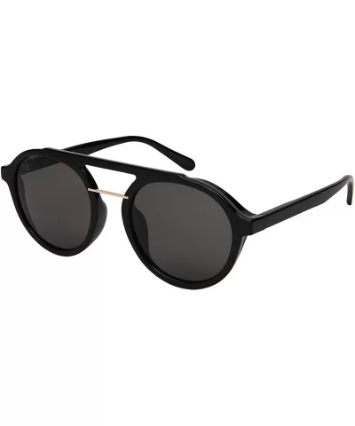 Retro Vintage Inspired Round Circle Sunglasses UV Protection Microfiber Pouch Included - C218YIOU5HS $12.91 Round