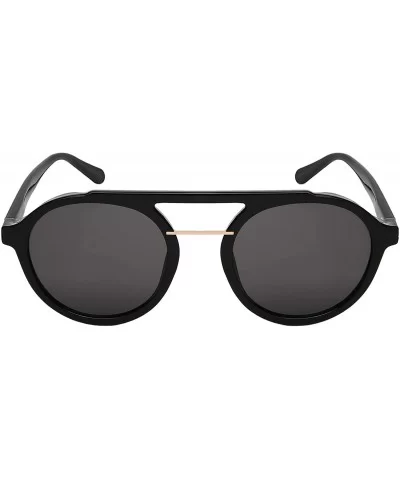 Retro Vintage Inspired Round Circle Sunglasses UV Protection Microfiber Pouch Included - C218YIOU5HS $12.91 Round