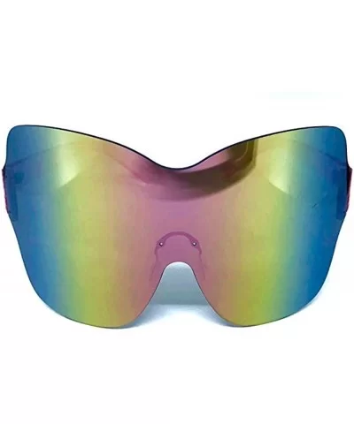 Shield Mask Oversized Huge Women XXL Sunglasses - Multicoloured - C318OIMSZ6U $12.67 Shield