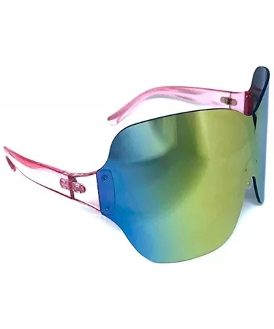 Shield Mask Oversized Huge Women XXL Sunglasses - Multicoloured - C318OIMSZ6U $12.67 Shield