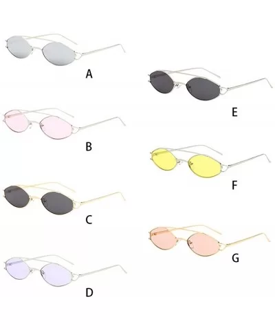 Fashion Polarized Sunglasses Unisex Vintage Oval Shape Sunglasses Glasses Eyewear For Men/Women - E - CB18NW96I6K $11.67 Rimless