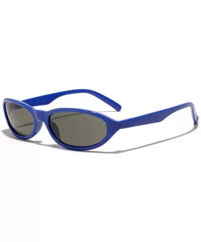 Ultra light Oval Small Frame Sunglasses Brand Designer Fashion Lady Shaded Sunglasses UV400 - Blue - C718UOGS0EK $16.93 Oval