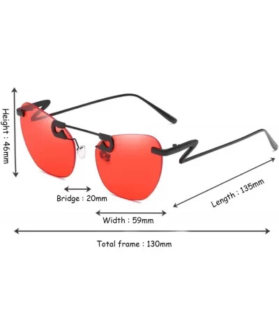 Male Female Fashion Metal Sunglasses Retro Frameless Z-shaped leg - Red - C718EX7NR2G $14.80 Rimless