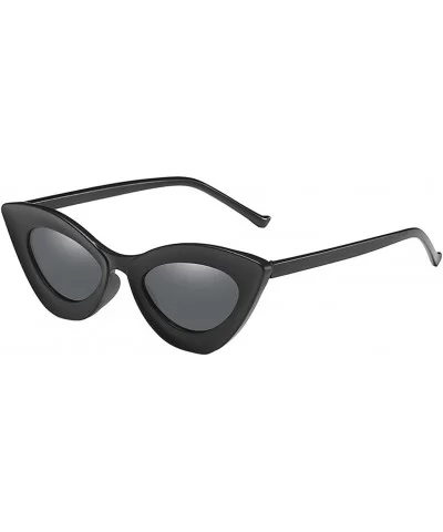 Sunglasses for Men and Women Cat Eye Sunglasses Glasses Shades Vintage Retro Style - Black - CN1905A4ZY2 $12.13 Square