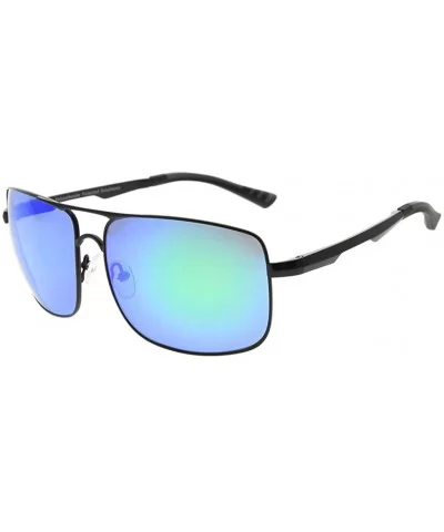 Polycarbonate Polarized Sunglasses Men - Black/Green Mirror - CE186L5LMZH $57.28 Rectangular