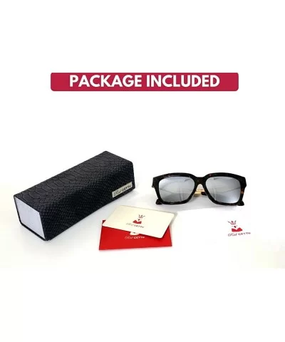 Retro Inspired Handmade Acetate Square Sunglasses with Quality UV CR39 Lens Gift Pakcage Included - C918RHG0T3E $68.84 Oval