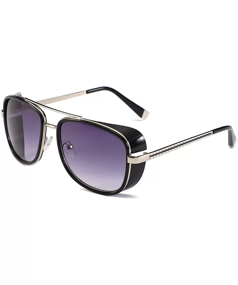 Mens Womens Sunglasses Tony Style Retro Side Shield Square Sunglasses - C1 - CH18TKNDXAD $17.40 Shield