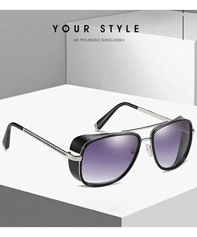 Mens Womens Sunglasses Tony Style Retro Side Shield Square Sunglasses - C1 - CH18TKNDXAD $17.40 Shield