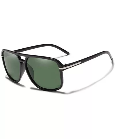 HD Polarized Aluminum Sunglasses Hot Men's Brand New Sun Glasses Big Black Blue - Black Green - C118YLA25C5 $23.38 Aviator