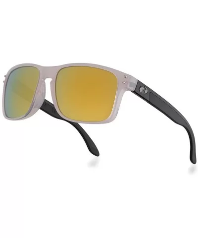 italy made classic sunglasses corning real glass lens w. polarized option - Jelly/Yellow Mirrored - C012OI8U5WB $89.36 Oversized