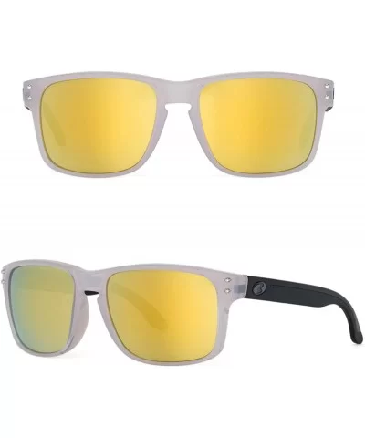 italy made classic sunglasses corning real glass lens w. polarized option - Jelly/Yellow Mirrored - C012OI8U5WB $89.36 Oversized