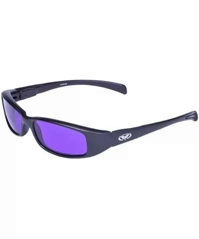 2 Pair New Attitude Black Sport Motorcycle Riding Sunglasses 1 with Blue Lens and 1 with Purple Lens - C918QSKXNWD $38.22 Sport